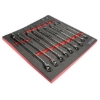 Supply Wise 18 piece metric combination spanner set with foam inlay similar to the Cashbuild 18-piece metric combination spanner set in black and red foam inlay