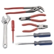 Supply Wise maintenance tool kit for engineers similar to the Mica 7-piece chrome maintenance tool kit in red pvc roll.