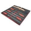 Supply Wise engineers file set with foam inlay for tool cabinets similar to the Linvar 7-piece engineers file set with red foam inlay for tool cabinets.