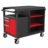 Supply Wise heavy-duty 10-drawer mobile tool cabinet similar to the Game red and grey 10-drawer steel mobile tool cabinet with locking drawers