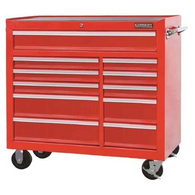 Supplywise extra-large 11-drawer steel tool cabinet similar to the Adendorff red 11-drawer steel rolling tool cabinet, 400kg capacity.