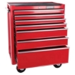 Supplywise 7-drawer heavy duty tool roller cabinet similar to the Linvar red steel 7-drawer lockable tool cabinet on castors.