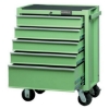 Supply Wise heavy-duty 5-drawer steel roller cabinet for workshop similar to the Leroy Merlin green heavy-duty 5-drawer steel roller cabinet on castors.