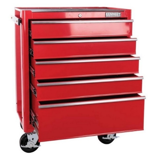 Supplywise heavy-duty 5-drawer roller cabinet for workshop similar to the Adendorff red steel 5-drawer mobile tool cabinet with 350kg capacity