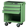 Supply Wise heavy duty 3 drawer tool cabinet similar to the Linvar green heavy-duty 3-drawer steel roller cabinet with lock and castors
