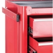 Supply-Wise's lockable heavy-duty 3-drawer steel roller cabinet similar to the Chamberlains red steel 3-drawer lockable roller cabinet on wheels, 75kg capacity