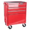 Supply Wise lockable heavy-duty 3-drawer steel roller cabinet similar to the Chamberlains red steel 3-drawer lockable roller cabinet on wheels, 75kg capacity