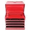 Supplywise's heavy-duty 6-drawer steel tool chest similar to the Chamberlains red heavy-duty 6-drawer steel tool chest with central lock.
