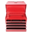 Supplywise's heavy-duty 6-drawer steel tool chest similar to the Chamberlains red heavy-duty 6-drawer steel tool chest with central lock.