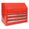 Supplywise heavy duty steel tool chest similar to the Makro red steel 3-drawer lockable tool chest with deep top compartment.