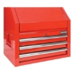 Supplywise heavy duty steel tool chest similar to the Makro red steel 3-drawer lockable tool chest with deep top compartment.