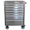 Supply Wise stainless steel roller cabinet 7 drawers similar to the Castor And Ladder stainless steel 7-drawer roller tool cabinet with lock and castors.