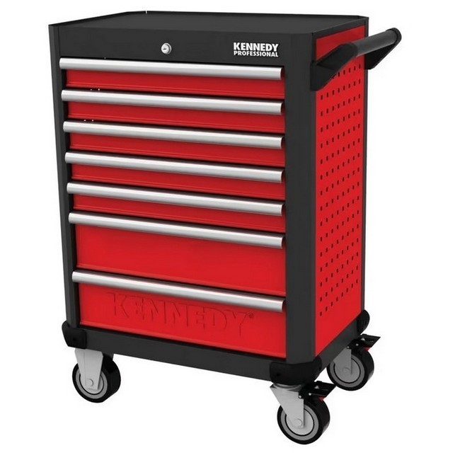 Supplywise heavy duty 7-drawer tool cabinet similar to the Sa Ladder red and grey 7-drawer steel roller cabinet with 550kg capacity.