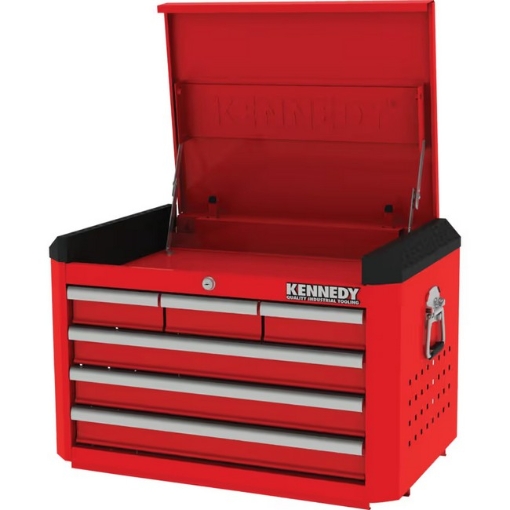 Supplywise 6 drawer steel tool chest heavy duty similar to the Trojan Trolley red steel 6-drawer tool chest, heavy-duty 350kg capacity.