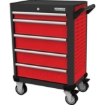 Supplywise heavy-duty 5-drawer steel roller tool cabinet similar to the Trojan Trolley red and grey 5-drawer steel roller cabinet on castors, 550kg capacity