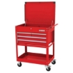 Supplywise buy heavy-duty 4-drawer steel tool trolley for workshop similar to the Cashbuild red steel 4-drawer service cart on castors with locking drawers