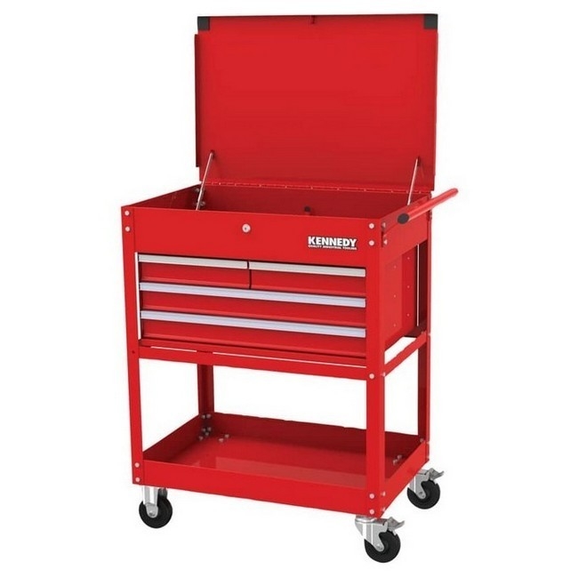 Supplywise buy heavy-duty 4-drawer steel tool trolley for workshop similar to the Cashbuild red steel 4-drawer service cart on castors with locking drawers