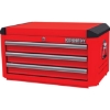 Supply Wise heavy duty 3-drawer steel tool chest similar to the Castor And Ladder red steel 3-drawer tool chest with castors, 245kg capacity