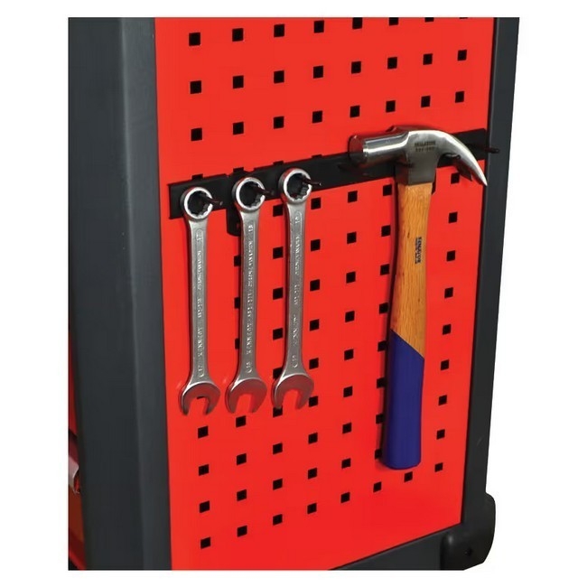 Supplywise 7-hook rack for tool cabinet similar to the Caslad black powder-coated steel 7-hook organiser for roller cabinets