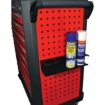 Supplywise tool cabinet can holder similar to the Castor And Ladder black powder-coated steel can holder for roller cabinets, 336×130×82mm