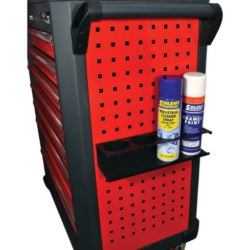 Supplywise tool cabinet can holder similar to the Castor And Ladder black powder-coated steel can holder for roller cabinets, 336×130×82mm