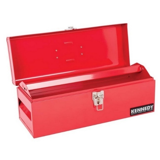 Supplywise lockable heavy-duty steel toolbox 48cm similar to the Game red lockable steel toolbox with removable tray, 48 x 18 x 18 cm.