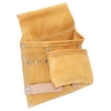 Supplywise 7-pocket tan leather tool belt 280 x 270 mm similar to the Cashbuild tan suede 7-pocket leather tool pouch with nail pocket.