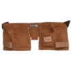 Supplywise 10-pocket leather tool belt similar to the Sa Ladder brown leather 10-pocket tool belt with tape holder, 55×22cm