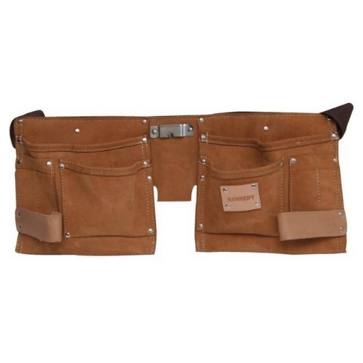Supplywise 10-pocket leather tool belt similar to the Sa Ladder brown leather 10-pocket tool belt with tape holder, 55×22cm