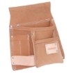 Supplywise 5-pocket leather tool pouch similar to the Leroy Merlin tan leather 5-pocket tool pouch for hammers and nails.