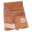 Supplywise heavy-duty leather 5-pocket tool pouch similar to the Chamberlains compact brown leather 5-pocket tool pouch with belt loop