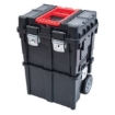 Supplywise wheeled mobile toolbox with organisers similar to the Chamberlains wheeled plastic mobile toolbox with four organisers and locking handle.