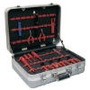 Supplywise's lockable impact resistant aluminium tool case for engineers similar to the Adendorff lockable aluminium service case with hinged tool boards