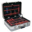 Supplywise's lockable impact resistant aluminium tool case for engineers similar to the Adendorff lockable aluminium service case with hinged tool boards