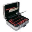 Supplywise lockable impact resistant aluminium tool case for engineers similar to the Adendorff lockable aluminium service case with hinged tool boards