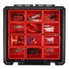 Supply-Wise's 12 compartment parts organiser similar to the Caslad 12-compartment polycarbonate parts organiser with transparent lid