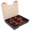 Supply Wise 16-compartment small parts organiser box similar to the Makro plastic small parts organiser with 16 compartments, black and red