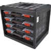 Supplywise stackable small parts organiser case similar to the Linvar stackable small-parts organiser case with translucent lids