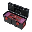 Supply Wise wheeled toolbox with removable tote tray similar to the Linvar black wheeled plastic toolbox with removable tote tray and dividers.