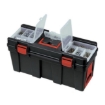 Supplywise wheeled toolbox with removable tote tray similar to the Linvar black wheeled plastic toolbox with removable tote tray and dividers.