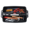 Supplywise's large plastic tool tote tray similar to the Cashbuild large black plastic tool tote tray with ribbed handle.