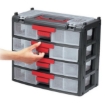 Supplywise's 4 drawer stackable parts organiser similar to the Leroy Merlin stackable 4-drawer plastic parts organiser with carry handle