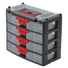 Supplywise 4 drawer stackable parts organiser similar to the Leroy Merlin stackable 4-drawer plastic parts organiser with carry handle