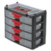 Supplywise 4 drawer stackable parts organiser similar to the Leroy Merlin stackable 4-drawer plastic parts organiser with carry handle