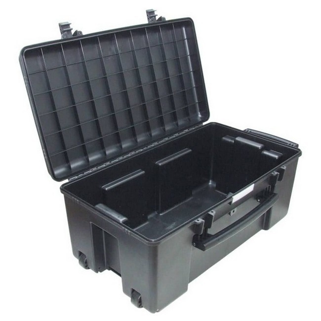 Supplywise water-resistant wheeled tool box similar to the Makro water-resistant wheeled polypropylene tool box, 78 x 41 x 33 cm.