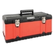 Supplywise red heavy-duty PVC toolbox with removable tote tray similar to the Builders Warehouse red heavy-duty pvc toolbox with removable tote tray and handle.