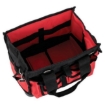 Supply-Wise heavy-duty tradesman tool tote bag 13 pockets similar to the Chamberlains black and red 13-pocket polyester tool tote with shoulder strap