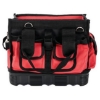 Supplywise's heavy-duty tradesman tool tote bag 13 pockets similar to the Chamberlains black and red 13-pocket polyester tool tote with shoulder strap