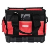 Supplywise heavy-duty tradesman tool tote bag 13 pockets similar to the Chamberlains black and red 13-pocket polyester tool tote with shoulder strap