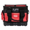 Supplywise heavy-duty tradesman tool tote bag 13 pockets similar to the Chamberlains black and red 13-pocket polyester tool tote with shoulder strap